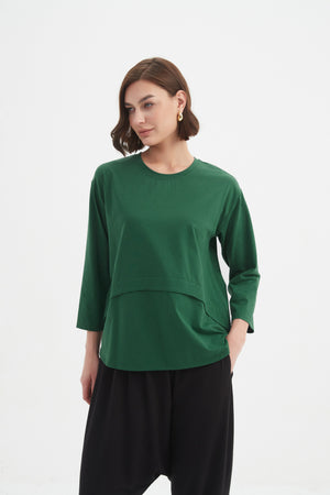 Tirelli blouse tailored soft feminine cut neutral