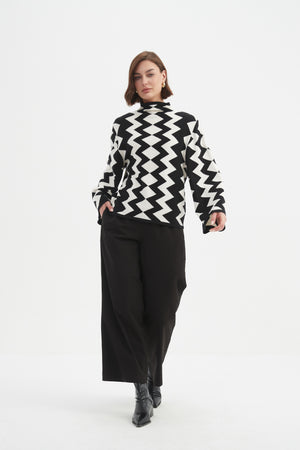 MIRRORED CHEVRON KNIT