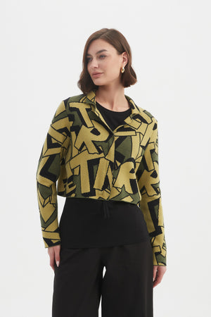 LETTERBLOCK ZIP CARDIGAN