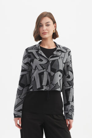 LETTERBLOCK ZIP CARDIGAN