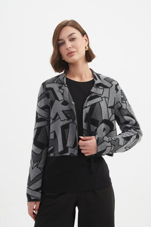 LETTERBLOCK ZIP CARDIGAN
