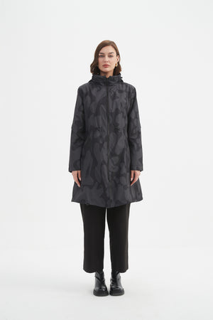 ADJUSTABLE WAIST PRINT PARKA