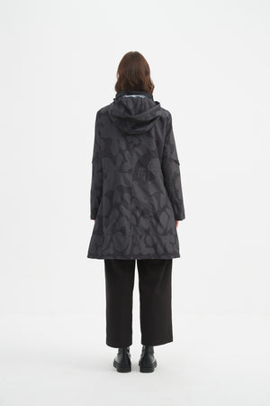 ADJUSTABLE WAIST PRINT PARKA