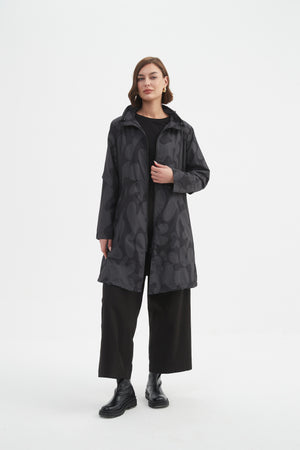 ADJUSTABLE WAIST PRINT PARKA