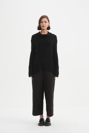 COWL NECK RIB KNIT
