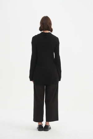 COWL NECK RIB KNIT