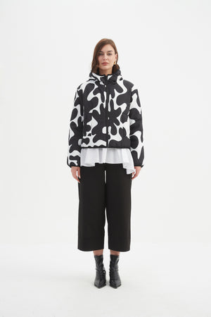 REVERSIBLE PRINT PUFFER JACKET