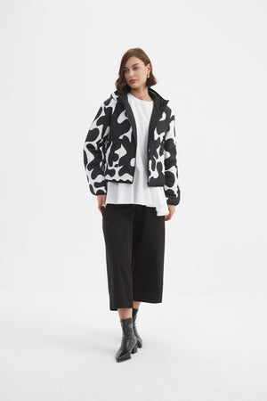 REVERSIBLE PRINT PUFFER JACKET
