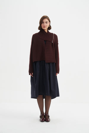 ZIP COLLAR CARDIGAN
