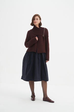 ZIP COLLAR CARDIGAN