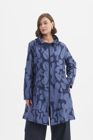 ADJUSTABLE WAIST PRINT PARKA