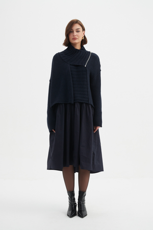 ZIP COLLAR CARDIGAN