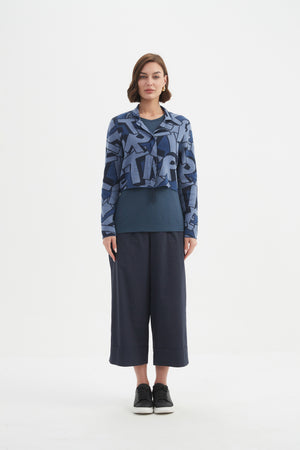 LETTERBLOCK ZIP CARDIGAN