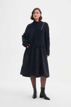 ZIP COLLAR CARDIGAN