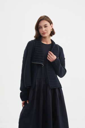 ZIP COLLAR CARDIGAN