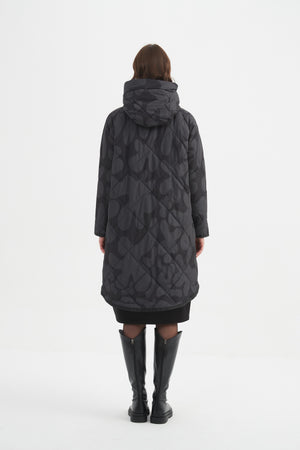 PRINT ZIP HEM WINTER COAT