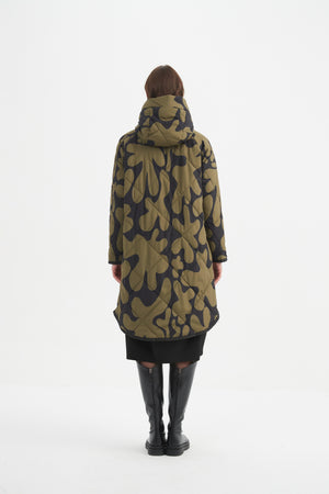 PRINT ZIP HEM WINTER COAT