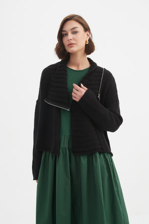 ZIP COLLAR CARDIGAN
