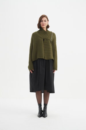 ZIP COLLAR CARDIGAN