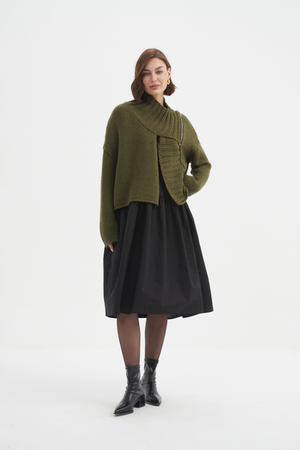 ZIP COLLAR CARDIGAN