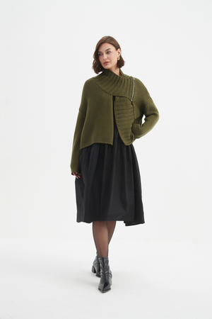 ZIP COLLAR CARDIGAN