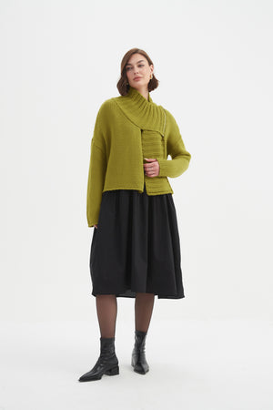ZIP COLLAR CARDIGAN