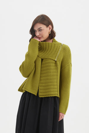 ZIP COLLAR CARDIGAN