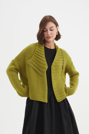ZIP COLLAR CARDIGAN