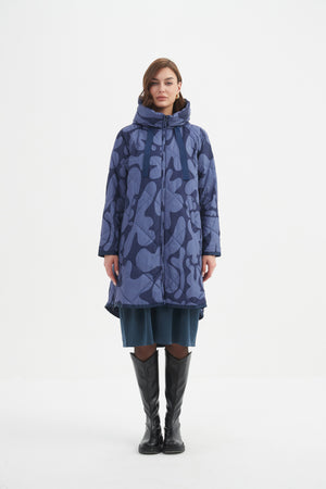 PRINT ZIP HEM WINTER COAT