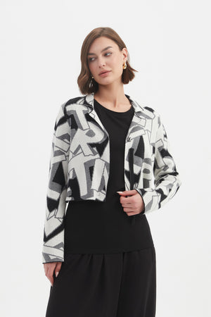 LETTERBLOCK ZIP CARDIGAN