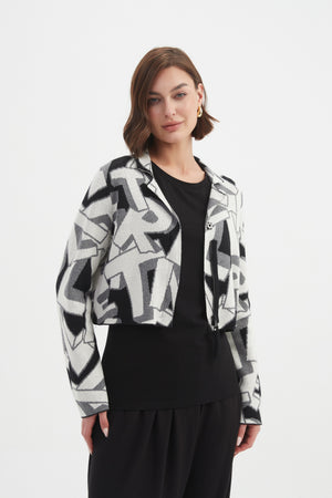 LETTERBLOCK ZIP CARDIGAN