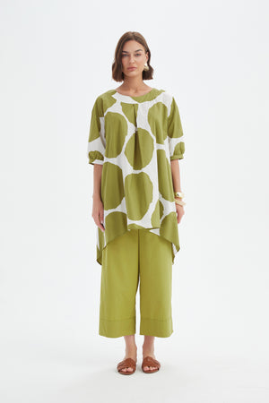 PLEAT FRONT PRINT TUNIC