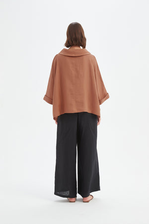FUNNEL NECK BOXY TOP