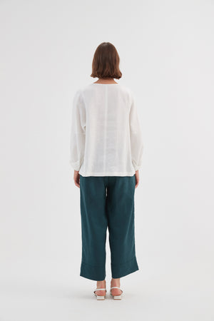 BISHOP LONG SLEEVE LINEN TOP