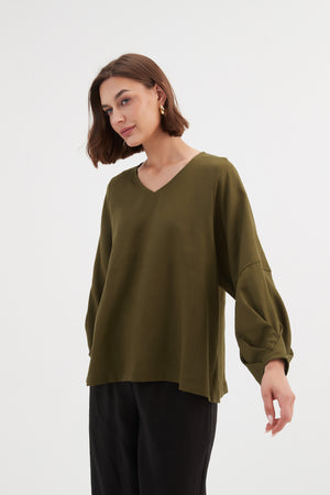 BISHOP LONG SLEEVE LINEN TOP