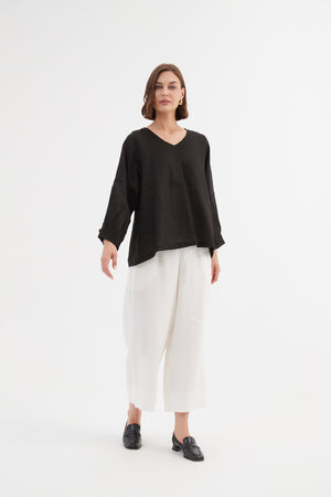 BISHOP LONG SLEEVE LINEN TOP