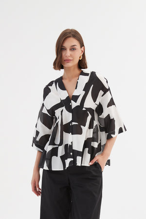 V NECK PEPLUM TOP