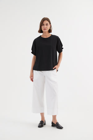 RUFFLE SLEEVE DETAIL TOP