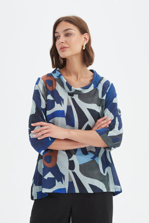 HIGH NECK PRINT TOP