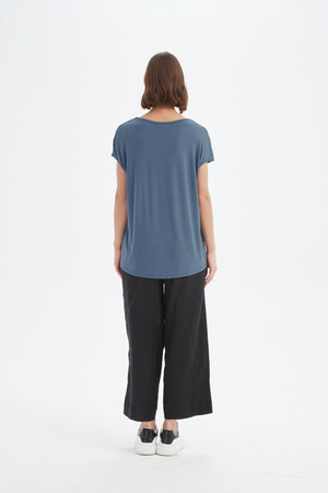 DEEP V CAP SLEEVE TEE