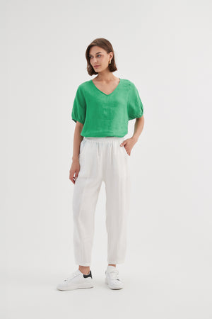 Tirelli knit blouse long sleeve soft draped casual chic