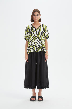 BISHOP SLEEVE SWIRL TOP
