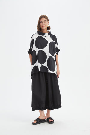 STRUCTURED NECK PRINT TUNIC