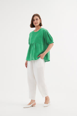BISHOP SLEEVE SHIRRING TOP