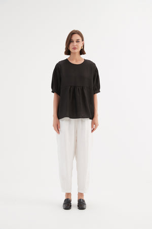 BISHOP SLEEVE SHIRRING TOP