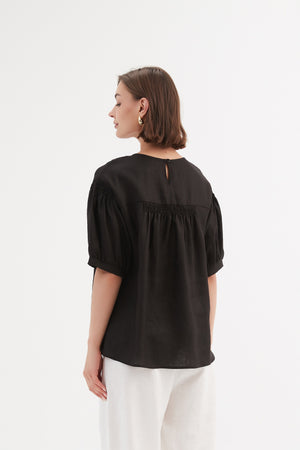 BISHOP SLEEVE SHIRRING TOP