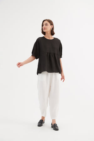 BISHOP SLEEVE SHIRRING TOP