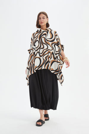 STATEMENT NECK PRINT TUNIC