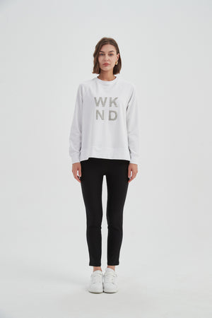 EMBOSSED METALLIC WKND SWEAT