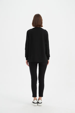 EMBOSSED METALLIC WKND SWEAT